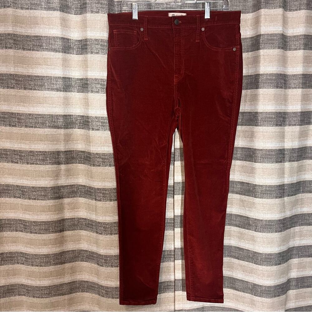 Madewell Burnt Orange Corduroy 10” Inch High Rise Skinny Leg Pants Size 32